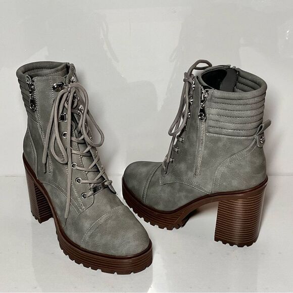 Gbg Los Angeles Siana Heeled Lug Sole Boots - Picture 1 of 6